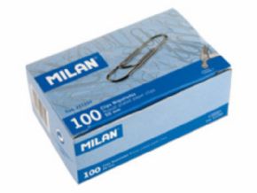 Cajita 100 clips metlicos niquelados 50mm MILN Ref. 211250